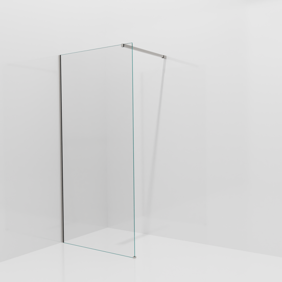 Balmani Modular Walk-In Dusche: 100 x 200 cm, Klarglas, inklusive Coating, Profil Brushed Inox