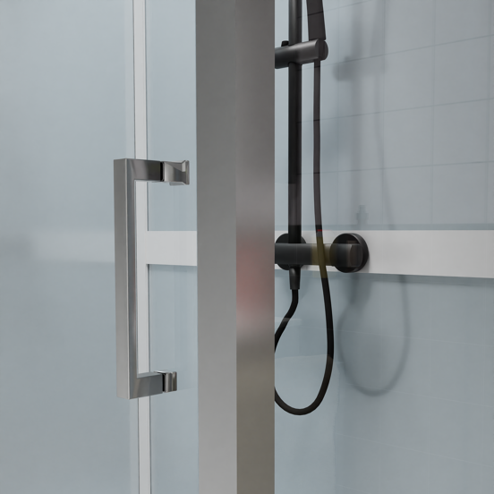 Luca Varess Talan cabine de douche avec portes pivotantes 90 x 90 cm verre transparent profil chrome mat