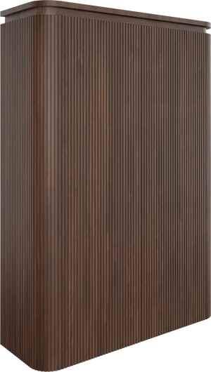 Balmani Moon zwevende badkamerkast Amerikaanse notelaar 90 x 32 x 130 cm vert. sym. groef