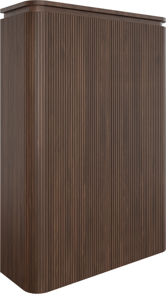 Balmani Moon Badhochschrank: Hängend, amerikanischer Nussbaum, 90 x 32 x 130 cm