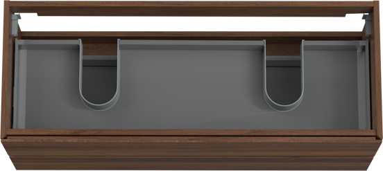 Storke Edge zwevende wastafelonderkast 120 x 46 cm notenhout 2 lades