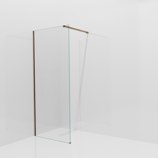 Balmani Modular douche à l'italienne: 90 x 200 cm, Verre extra transparent, avec coating, Profil Brushed Rosegold