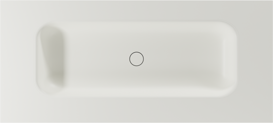 Balmani Arcato enkele wastafel voor 2 kraangaten matte Solid Surface 120 x 55 cm, afvoerplug niet inbegrepen