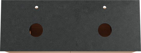 Balmani Mitra meuble salle de bains suspendu 150 x 55 cm teck avec Facetta tablette double en granit noir