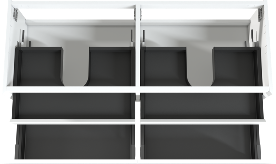 Balmani Idra zwevende wastafelonderkast 150 x 55 cm mat wit 4 lades