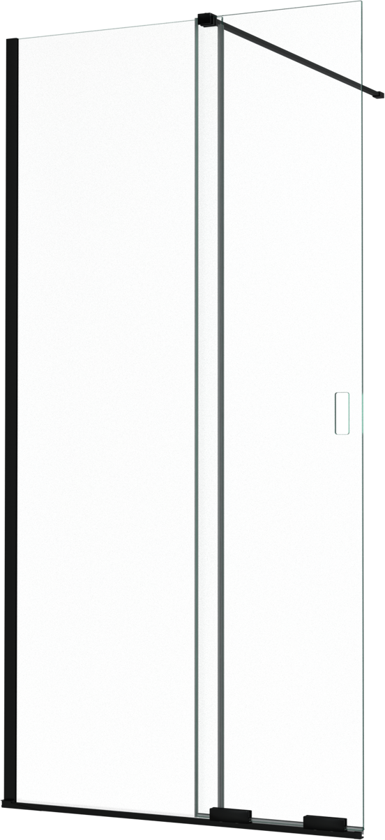 Balmani Move Slide Walk-In Dusche: Schiebewand, 100 x 200 cm, Klarglas, Schwarzes Profil, matt