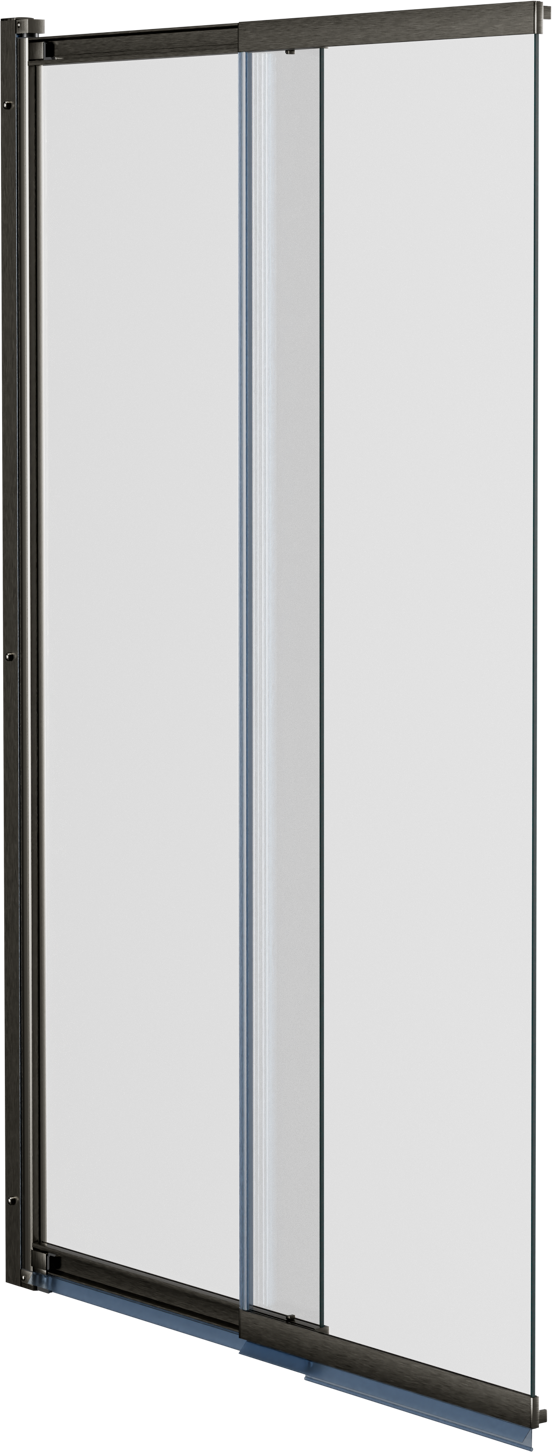 Luca Varess Vetras pare-baignoire extensible 100 cm verre transparent profilé Gunmetal brossé