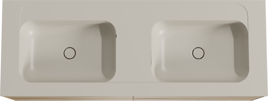Balmani Mitra hängendes Möbelstück Set: 150 x 55 cm, Rohe Eiche, mit Tablo Strada Doppelwaschtisch, Marmorkomposit Seidengrau