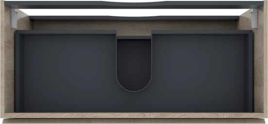 Linie Lado meuble sous-vasque suspendu 100 x 46 cm chêne blanc 2 tiroirs