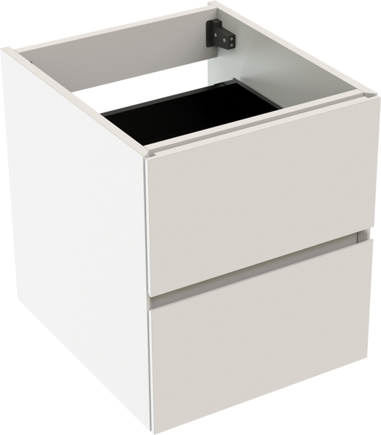 Storke Edge meuble sous-vasque suspendu 45 x 52 cm blanc mat 2 tiroirs