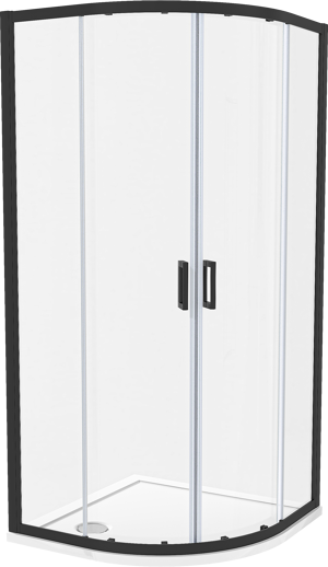 Luca Varess Vidor paroi de douche quart de rond 90 x 90 cm verre transparent profil noir mat