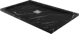 Linie Lido douchebak 120 x 80 cm composietmarmer zwarte marmerlook leisteenstructuur