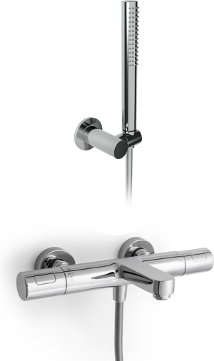 Blaufoss Apollo robinet baignoire robinet thermostatique montage mural extérieur chrome brillant