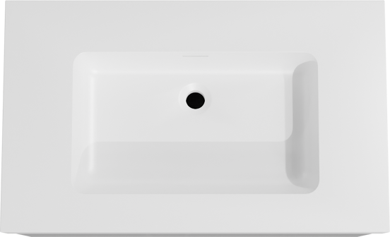 Storke Edge meuble salle de bains suspendu 85 x 52 cm blanc brillant avec Mata High plan simple en solid surface blanc mat