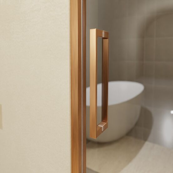 Balmani Senses Design douche schuifdeur rechts 160 cm x 210 cm Reflex spiegelglas, Brushed Rosegold profielen, met coating