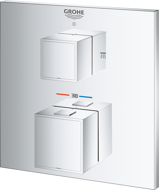 Grohe Grohtherm thermostat de douche encastré 2 fonctions chrome brillant