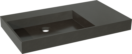 Storke jura plan vasque asymétrique à gauche quartz mat 80 x 46 cm