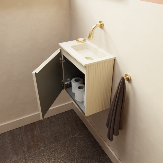 Storke Ribs meuble lave-mains suspendu 40 x 22 cm sand mat