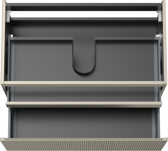 Storke Ribs hängender Waschbeckenunterschrank: 95 x 52 cm, Seidengrau, 2 Schubladen