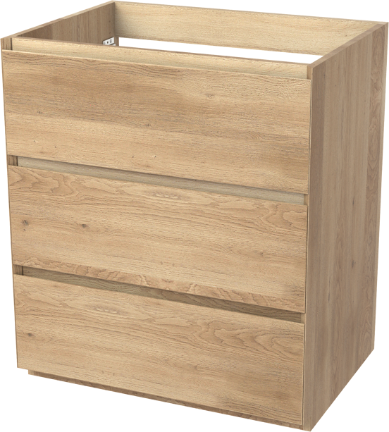 Balmani Mitra staande wastafelonderkast 75 x 55 cm natuur eik 3 lades