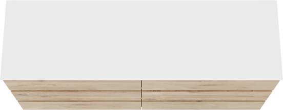 Balmani Lucida staand badkamermeubel 180 x 55 cm ruwe eik met Stretto enkel of dubbel tablet in solid surface mat wit