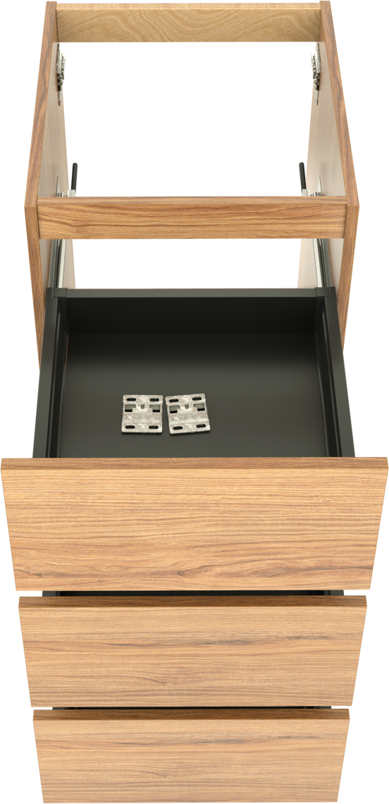 Balmani Lucida staande wastafelonderkast 45 x 55 cm teak 3 lades