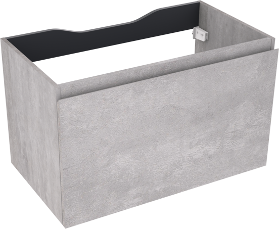 Linie Lado hängender Waschbeckenunterschrank: 80 x 46 cm, Beton dunkelgrau, 1 Schublade