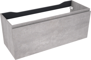 Linie Lado zwevende wastafelonderkast 120 x 46 cm beton donkergrijs 1 lade
