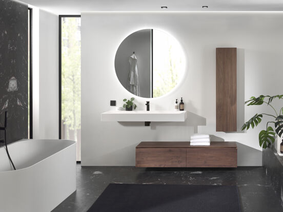 Balmani Giro rond badkamerspiegel Ø 110 cm met spiegelverlichting en anti-damp