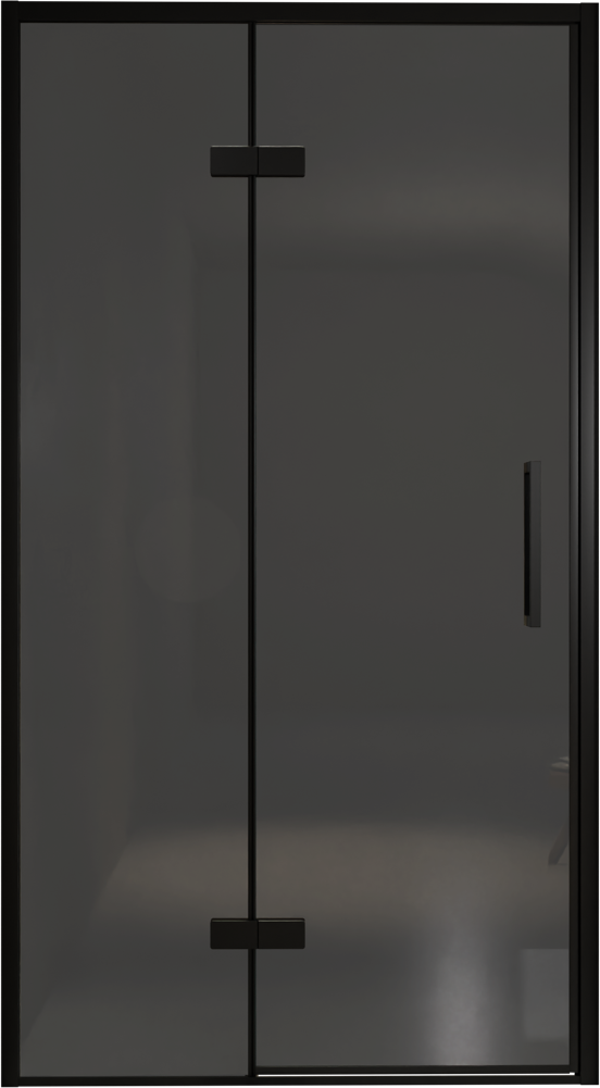 Balmani Senses Design douche draaideur links 120 cm x 210 cm Rookglas, Zwarte profielen, met coating