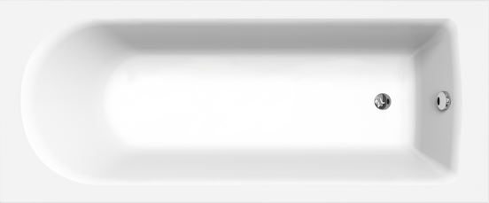 Luca Varess Rosala baignoire encastrable simple 170 x 70 cm acrylique blanc mat