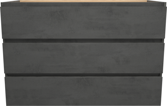 Balmani Lucida staande wastafelonderkast 120 x 55 cm beton donkergrijs 3 lades