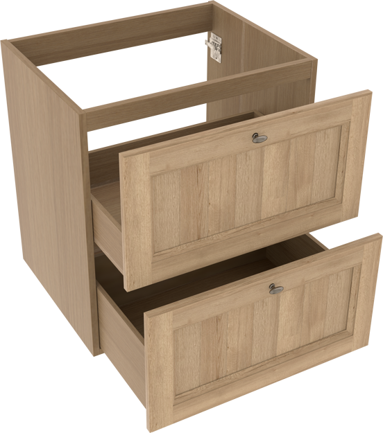 Balmani Lemon meuble sous-vasque a poser 67,5 x 55 cm chêne vieilli 2 tiroirs