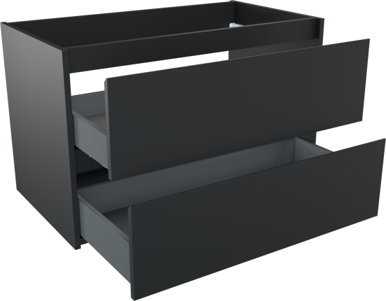Storke Seda meuble sous-vasque suspendu 95 x 52 cm noir mat 2 tiroirs