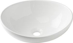 Luca Varess Denza Aufsatzwaschbecken: Keramik Weiß glänzend, oval, 40,5 x 34 cm