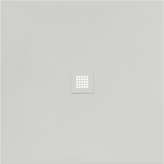 Luca Varess Classy douchebak 90 x 90 cm composietmarmer mat wit rock structuur
