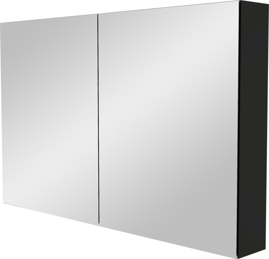 Storke Reflecta Spiegelschrank Bad: 120 x 75 cm, Schwarz matt