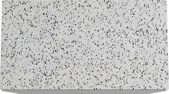 Storke Edge meuble salle de bains à poser 95 x 52 cm béton gris foncé avec Tavola tablette simple en blanc/noir mat terrazzo