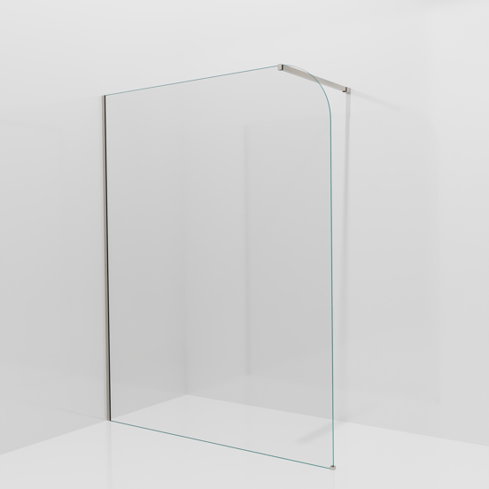 Balmani Modular inloopdouche: 160 x 200 cm, Helder glas afgerond met coating, Brushed CoolMetal profielen