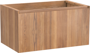 Balmani Idra hängender Waschbeckenunterschrank: 90 x 55 cm, Teak, 2 Schubladen