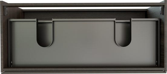 Storke Edge meuble sous-lavabo a poser 120 x 52 cm chêne foncé 3 tiroirs 2 découpés de siphon