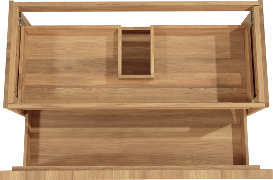Balmani Forma zwevende wastafelonderkast 120 x 55 cm teak 2 lades vert. sym. groef