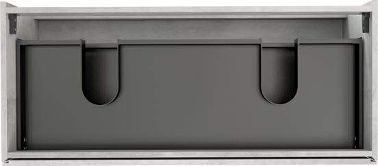 Storke Edge zwevende wastafelonderkast 120 x 52 cm beton zilvergrijs 2 lades 2 sifonuitsparingen