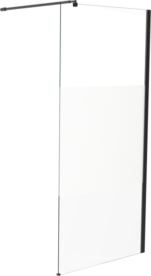 Linie Walk-In douche à l'italienne 140 x 200 cm verre transparent profil noir mat