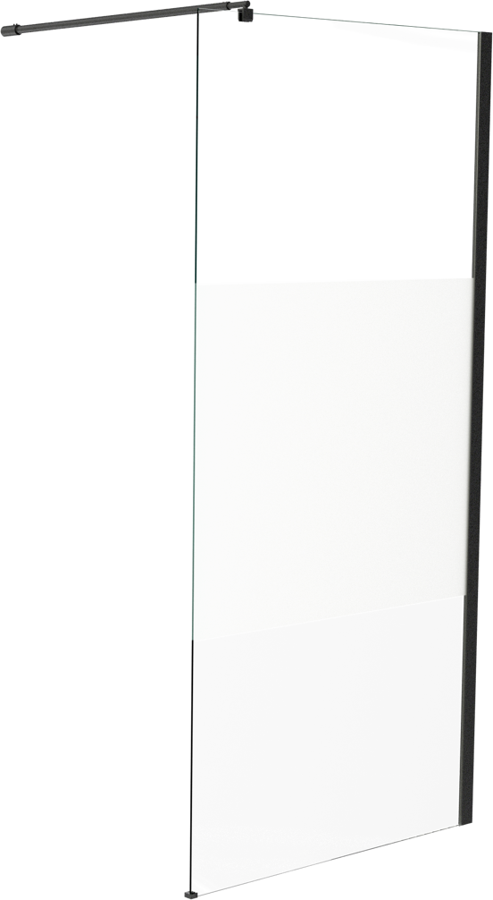 Linie Walk-In inloopdouche 140 x 200 cm helder glas mat zwart profiel