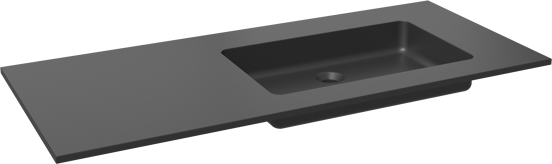 Storke Scuro asymmetrisch rechtse wastafel mat kwarts 120 x 52 cm combinatie kast 35 cm
