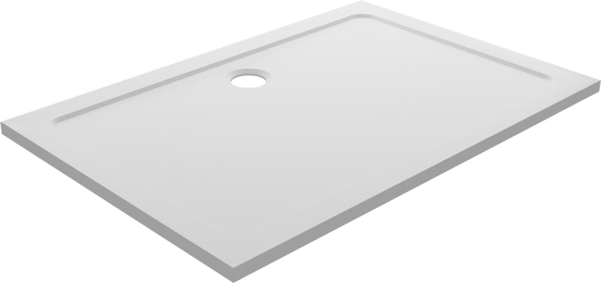 Linie Calisto douchebak 120 x 80 cm rechthoek composietmarmer wit hoogglans