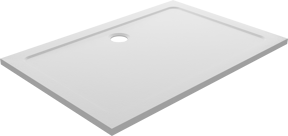 Linie Calisto receveur de douche 120 x 80 cm rectangulaire marbre composite blanc brillant
