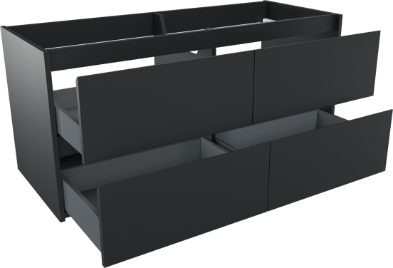 Storke Seda zwevend wastafelonderkast 130 x 52 cm mat zwart 4 lades