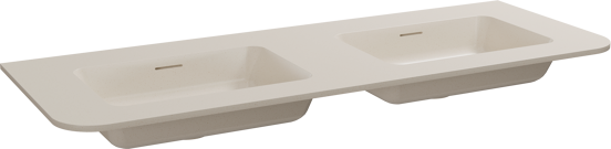Storke Mata Soft Doppelwaschtisch Beige Granit solid surface 120 x 46 cm